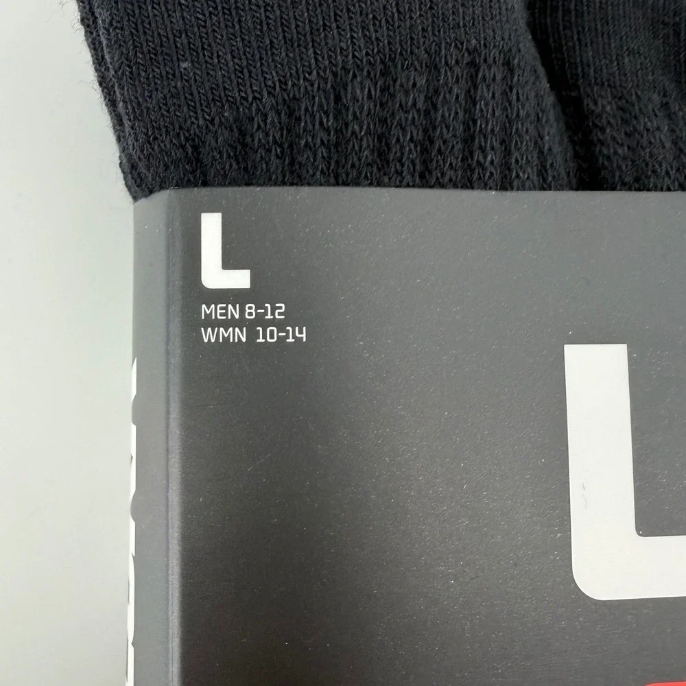 LCKR Mens Quarter Socks 6 Pair Pack Black Half Cushion‎ Arch Support L LMAS001